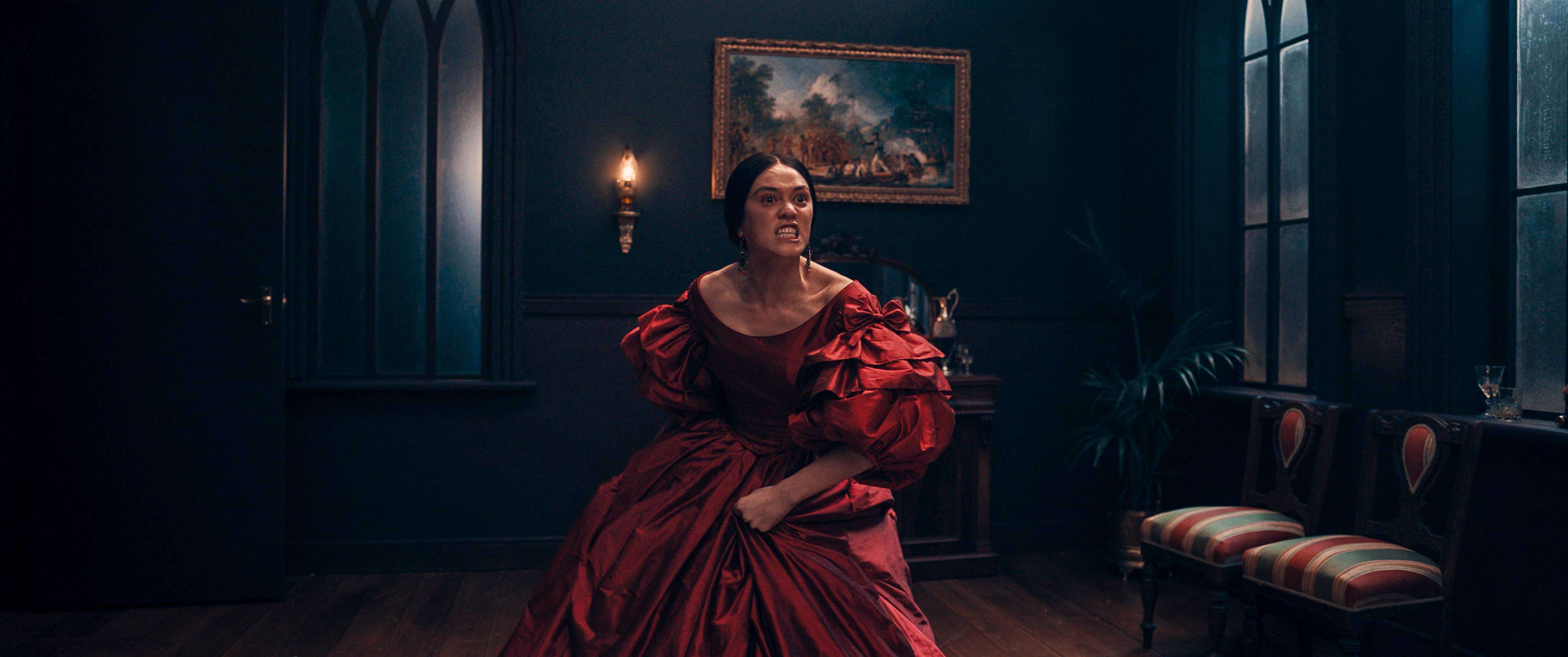 Ariāna Osborne performs a haka in Mārama. Official film publicity still.